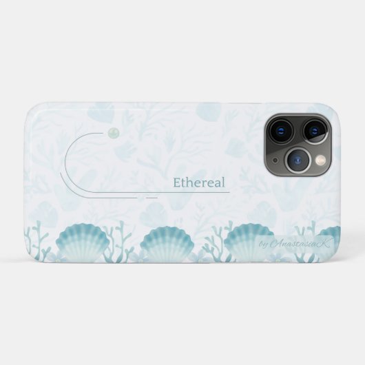 Teal Oceanic Pearls Personalised  Case-Mate iPhone Hülle (Rückseite (Horizontal))