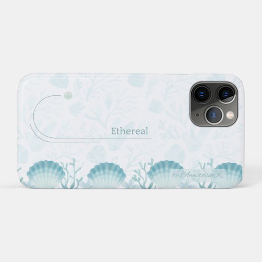 Teal Oceanic Pearls Personalised  Case-Mate iPhone Hülle (Rückseite (Horizontal))