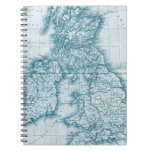 Teal Old World Antike Map Notebook Notizblock (Vorderseite)