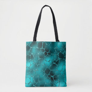 Teal Ombre Glam Glitter Giraffenflecken Muster Tasche