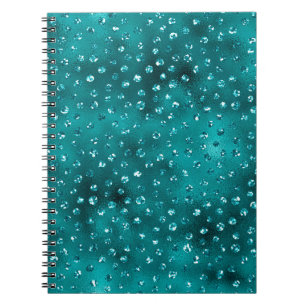 Teal Ombre Glam Glitter Punkte Muster Notizblock