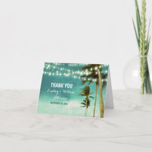 Teal-Ombre-Strandhochzeit-Dankeskarten Dankeskarte