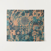 Teal Orange abstract Wandteppich (Vorderseite (Horizontal))