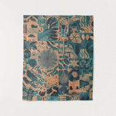 Teal Orange abstract Wandteppich (Vorderseite)