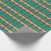Teal Orange Abstrakt Geschenkpapier (Ecke)