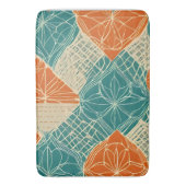 Teal, Orange, and Tan Abstract Flowers  Badematte (Vorderseite Vertikal)