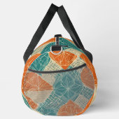 Teal, Orange, and Tan Abstract Flowers Duffle Bag (Rechts)