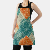 Teal, Orange, and Tan Abstract Flowers Schürze (InSitu)