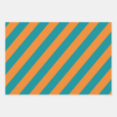 Teal, Orange, and White Chevron & Stripe Patterns Geschenkpapier Set (Vorderseite 3)