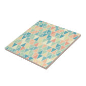 Teal Orange Dreiecksmuster Fliese (Seite)