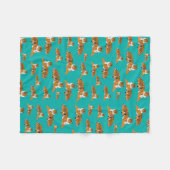 Teal Orange Dschungel Tiger Tiermuster Fleecedecke (Vorderseite (Horizontal))