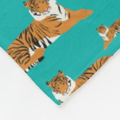 Teal Orange Dschungel Tiger Tiermuster Fleecedecke (Ecke)