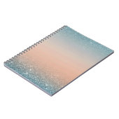 Teal & Orange Notebook with Blue Glitter Notizblock (Linke Seite)