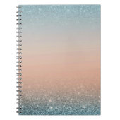 Teal & Orange Notebook with Blue Glitter Notizblock (Vorderseite)