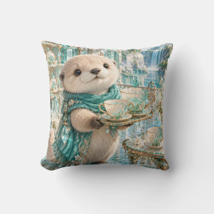 Teal Otter Crystal Conservatory Tea Room Kissen