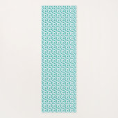 Teal-Paisley-Blumenmuster • Modern Boho Yogamatte (Rückseite)