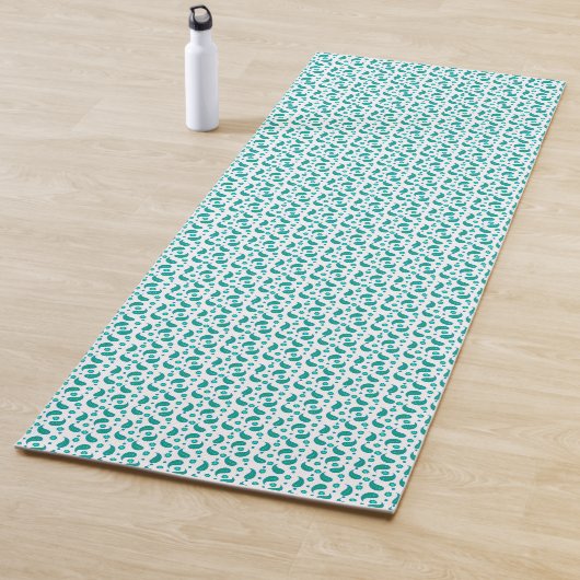 Teal-Paisley-Blumenmuster • Modern Boho Yogamatte (Beispiel)