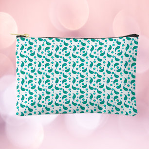 Teal Paisley Blumenmuster • Modern Boho Zubehörtasche