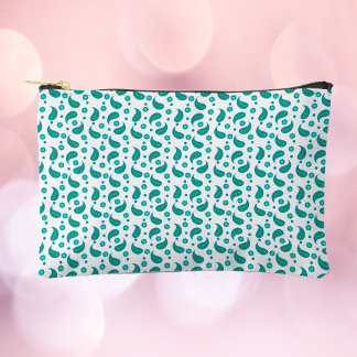 Teal Paisley Blumenmuster • Modern Boho Zubehörtasche