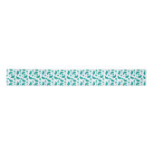 Teal-Paisley-Blumenmuster Satinband (Vorderseite)