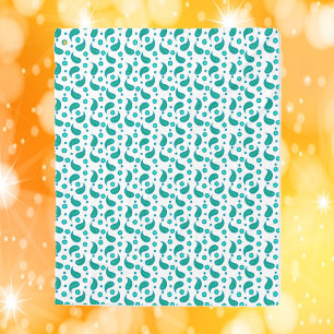 Teal Paisley Nahtloses Muster Elegantes Florales B Fleecedecke