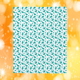 Teal Paisley Nahtloses Muster Elegantes Florales B Fleecedecke
