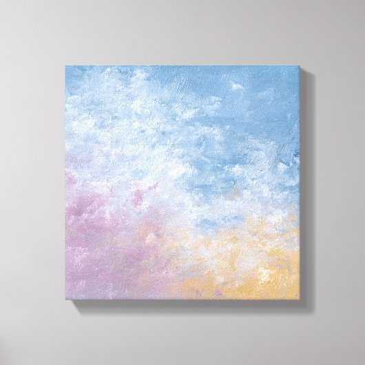 Teal & Peach Textured Abstract Canvas Print Leinwanddruck (Vorderseite)