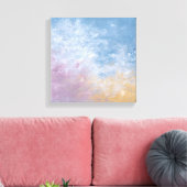 Teal & Peach Textured Abstract Canvas Print Leinwanddruck (Insitu (Wohnzimmer))