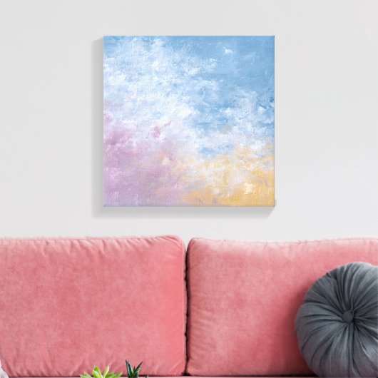 Teal & Peach Textured Abstract Canvas Print Leinwanddruck (Insitu (Wohnzimmer))
