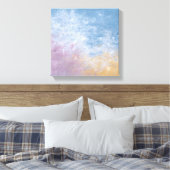 Teal & Peach Textured Abstract Canvas Print Leinwanddruck (Insitu (Schlafzimmer))