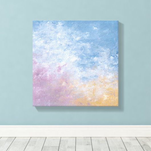 Teal & Peach Textured Abstract Canvas Print Leinwanddruck (Insitu (Holzboden))