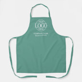 Teal Personalized Apron with Logo Custom Uniform Schürze (Vorderseite)