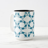 Teal Petal Modern Geometric Zweifarbige Tasse (Vorderseite Links)