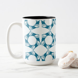 Teal Petal Modern Geometric Zweifarbige Tasse