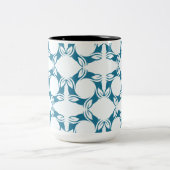 Teal Petal Modern Geometric Zweifarbige Tasse (Mittel)