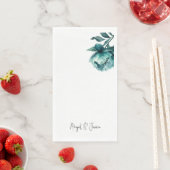 Teal-Pfingstrose Personalisierte Namen Hochzeit  Serviette (Beispiel)