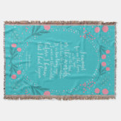 Teal & Pink Floral Jane Austen Pride and Prejudice Decke (Vorderseite)