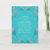 Teal & Pink Floral Jane Austen Pride and Prejudice Karte (Vorderseite)