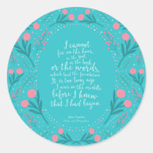 Teal & Pink Floral Jane Austen Pride and Prejudice