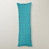 Teal Pink Retro Geometry Body Pillow Seitenschläferkissen (Rückseite (Vertikal))