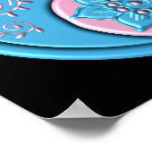 Teal & Pink Yin Yang Poster (Ecke)