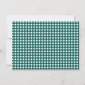 Teal Plaid Personalized Stationery Name Holiday Dankeskarte (Rückseite)