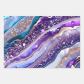 Teal Purple Galaxy Agate Marble Pattern Geschenkpapier Set (Vorderseite 2)