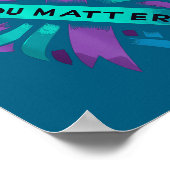 Teal Purple Heart You Suicide Prevention Awareness Poster (Ecke)