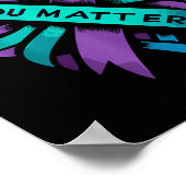 Teal Purple Heart You Suicide Prevention Awareness Poster (Ecke)