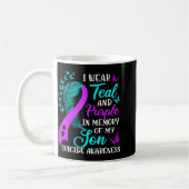 Teal Purple In Memory Of My Son Suicide Awareness Kaffeetasse (Links)