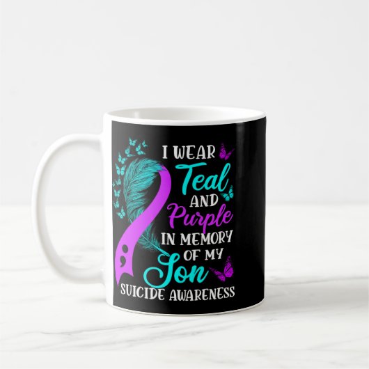 Teal Purple In Memory Of My Son Suicide Awareness Kaffeetasse (Links)