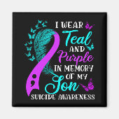Teal Purple In Memory Of My Son Suicide Awareness Magnet (Vorne)