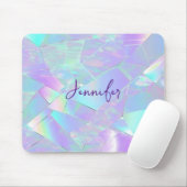 Teal & Purple Iridescent Design, Script Name Mousepad (Mit Mouse)