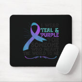 Teal Purple Ribbon For Suicide Prevention Awarenes Mousepad (Mit Mouse)